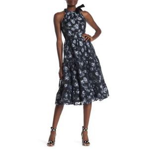 KATE SPADE Women’s Navy Blue & Black Prairie Rose Print Velvet Dress Size 8 NWOT